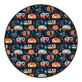 Caravan Camping Pattern Print Round Floor Mat