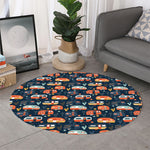 Caravan Camping Pattern Print Round Rug