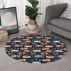 Caravan Camping Pattern Print Round Rug