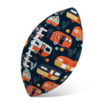 Caravan Camping Pattern Print Rugby Ball