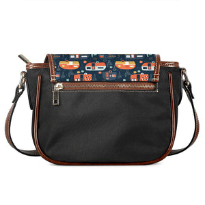 Caravan Camping Pattern Print Saddle Bag