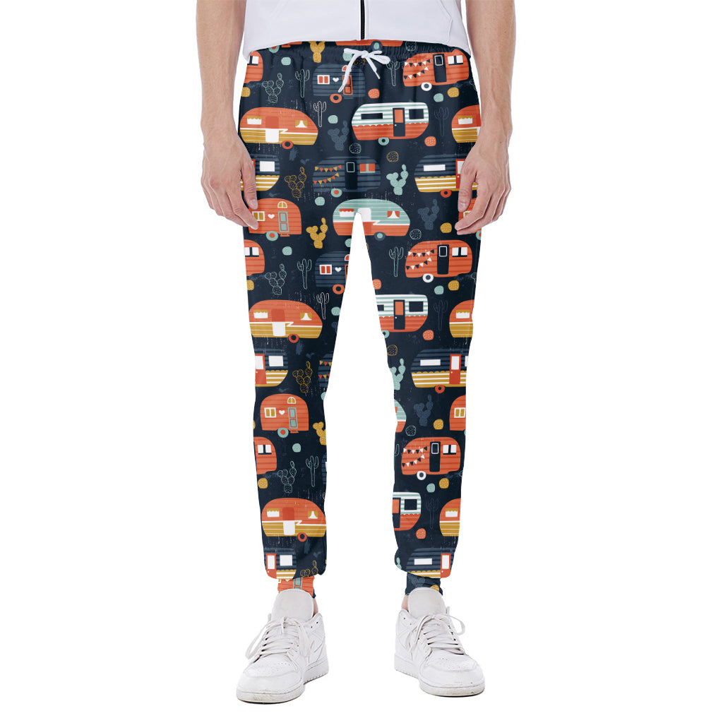 Caravan Camping Pattern Print Scuba Joggers