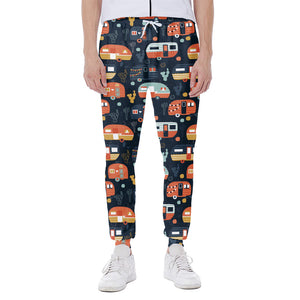 Caravan Camping Pattern Print Scuba Joggers