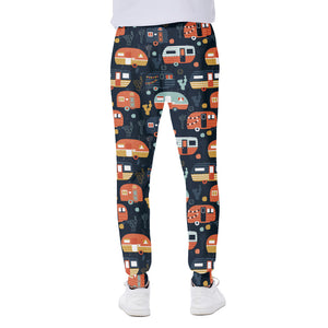 Caravan Camping Pattern Print Scuba Joggers