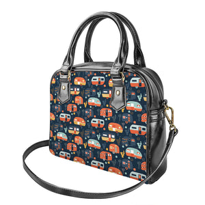 Caravan Camping Pattern Print Shoulder Handbag