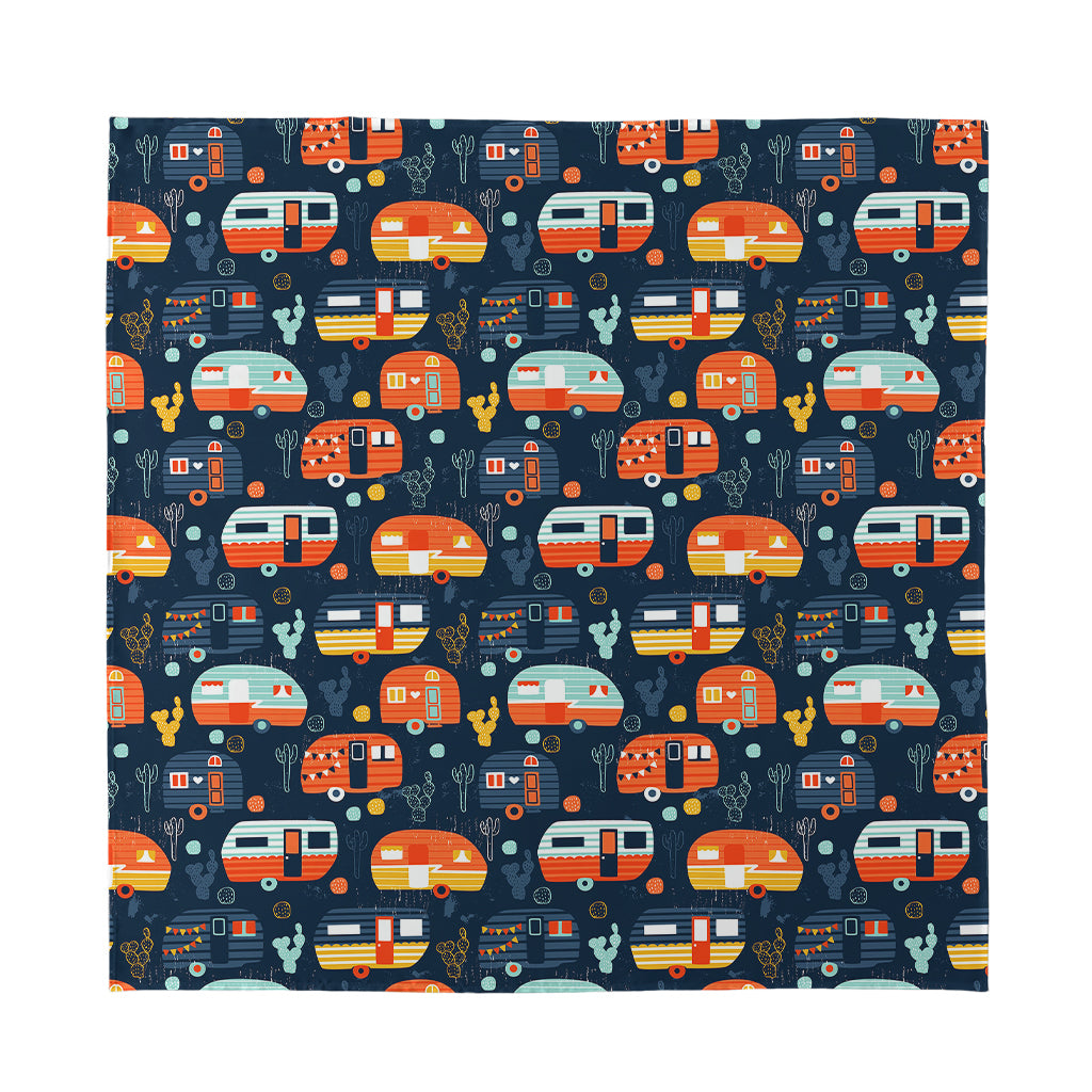 Caravan Camping Pattern Print Silk Bandana