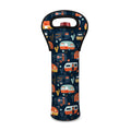 Caravan Camping Pattern Print Single Neoprene Wine Tote