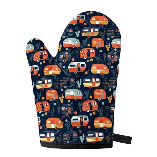Caravan Camping Pattern Print Single Oven Mitt