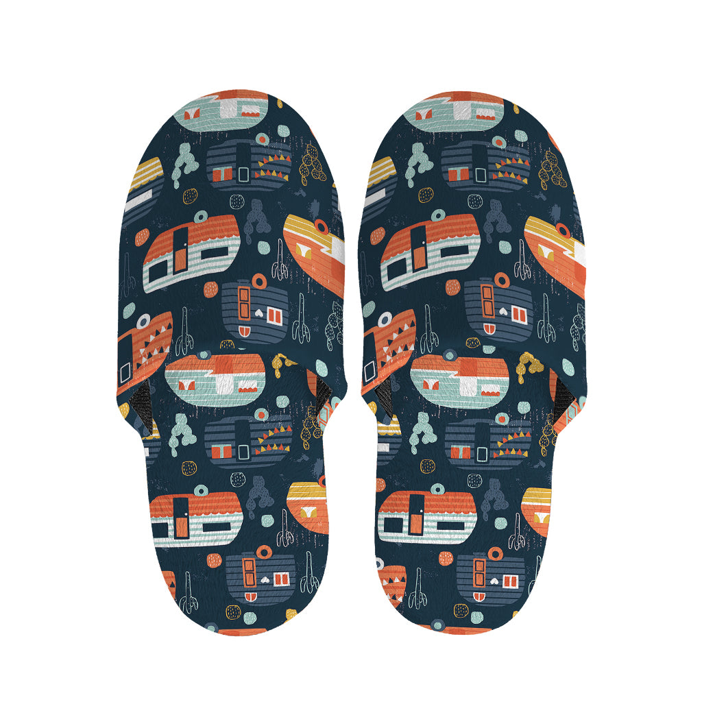 Caravan Camping Pattern Print Slippers