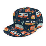 Caravan Camping Pattern Print Snapback Cap