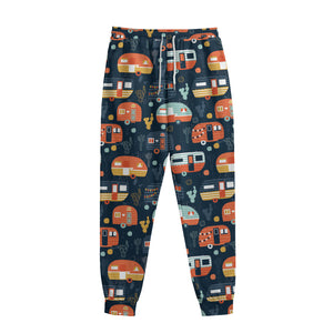 Caravan Camping Pattern Print Sweatpants