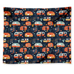 Caravan Camping Pattern Print Tapestry