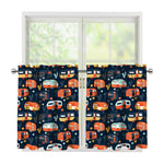 Caravan Camping Pattern Print Tier Curtains