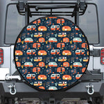 Caravan Camping Pattern Print Tire Cover