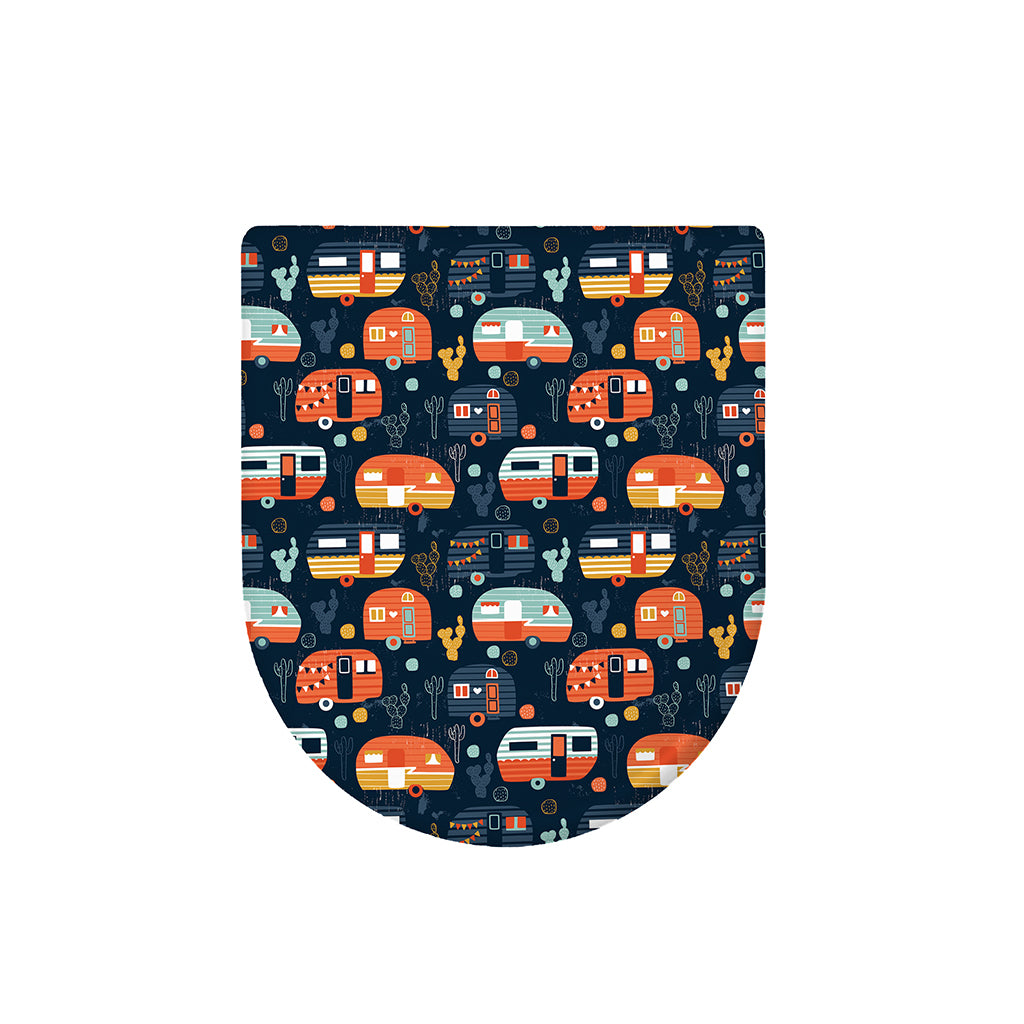 Caravan Camping Pattern Print Toilet Lid Cover