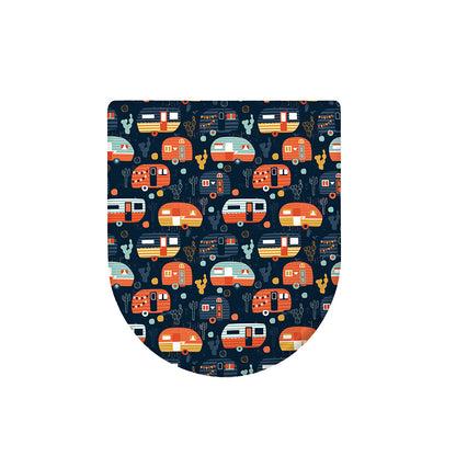 Caravan Camping Pattern Print Toilet Lid Cover