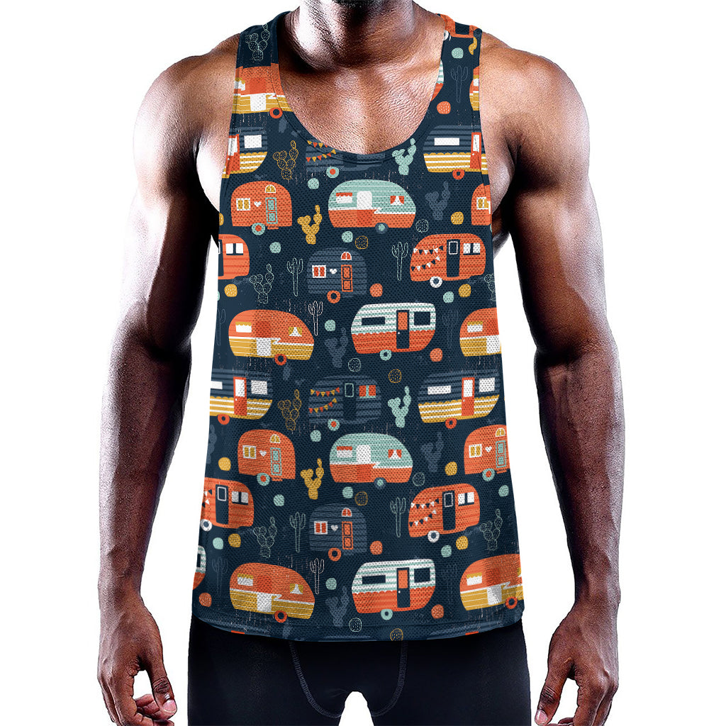 Caravan Camping Pattern Print Training Tank Top