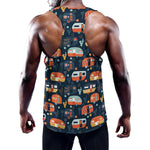 Caravan Camping Pattern Print Training Tank Top