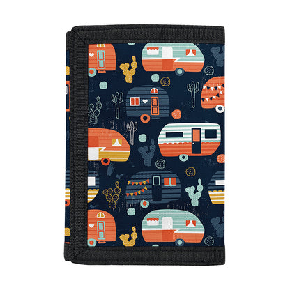Caravan Camping Pattern Print Trifold Wallet