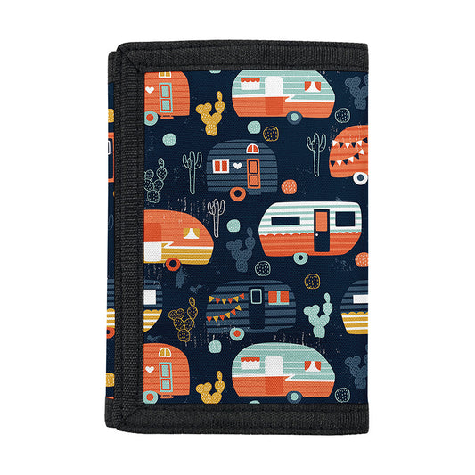 Caravan Camping Pattern Print Trifold Wallet