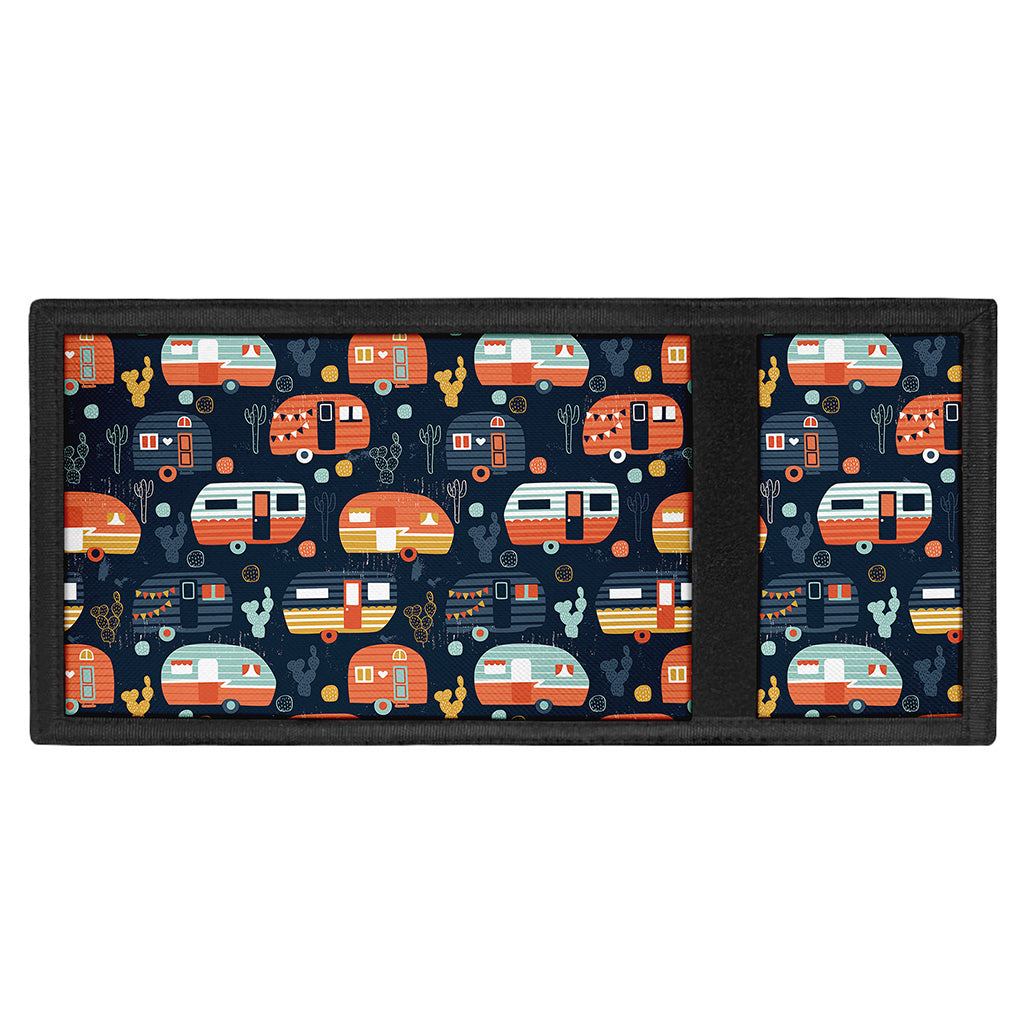 Caravan Camping Pattern Print Trifold Wallet