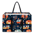Caravan Camping Pattern Print Utility Tote Bag