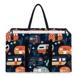 Caravan Camping Pattern Print Utility Tote Bag