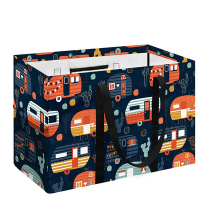 Caravan Camping Pattern Print Utility Tote Bag
