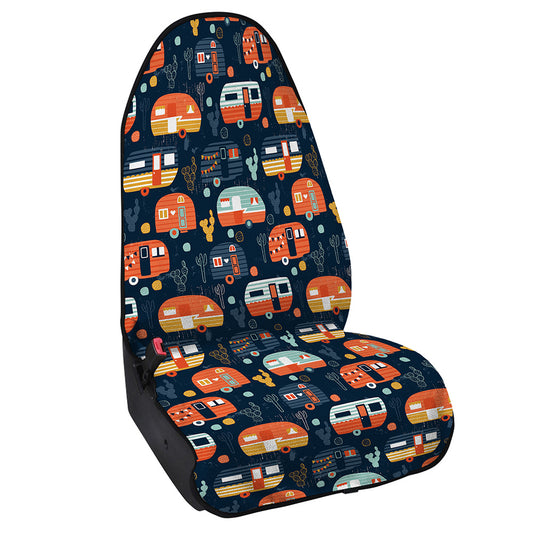 Caravan Camping Pattern Print Waterproof Car Seat Cover