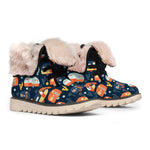 Caravan Camping Pattern Print Winter Boots