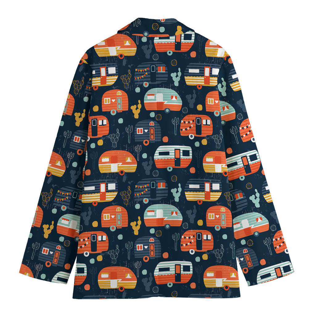 Caravan Camping Pattern Print Women's Blazer