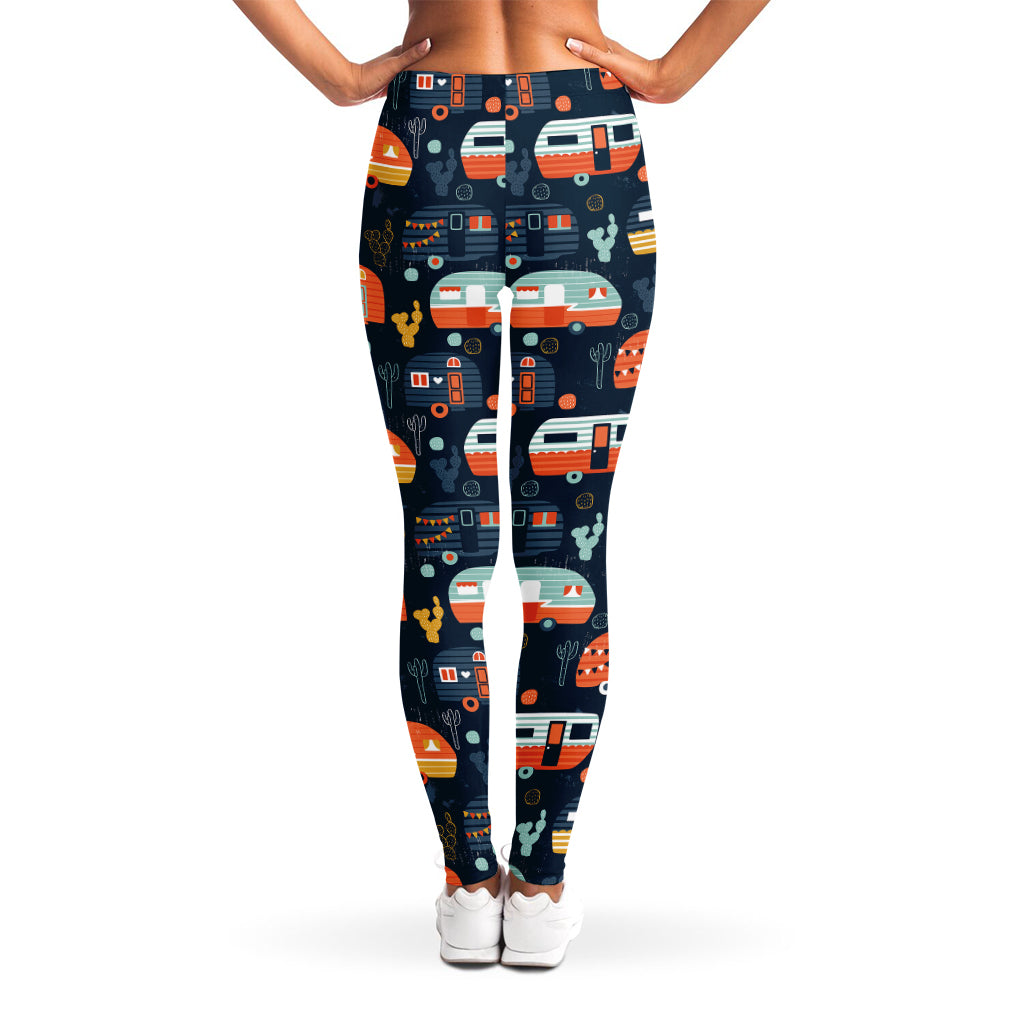 Caravan Camping Pattern Print Women's Leggings