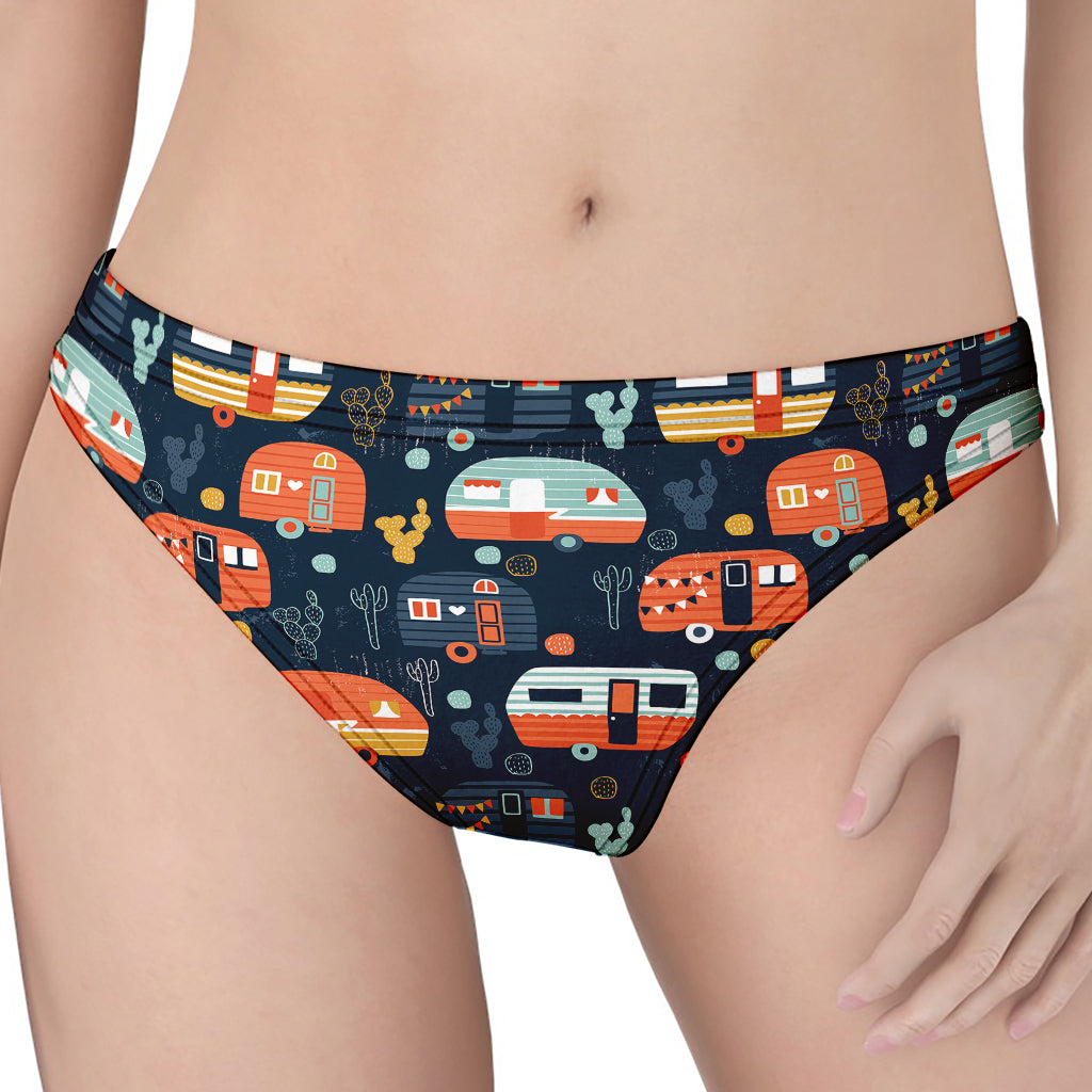 Caravan Camping Pattern Print Women's Thong