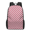Cardinal Red And White Gingham Print 17 Inch Backpack