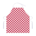 Cardinal Red And White Gingham Print Adjustable Apron