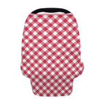 Cardinal Red And White Gingham Print Baby Seat Cover