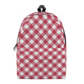 Cardinal Red And White Gingham Print School Backpack