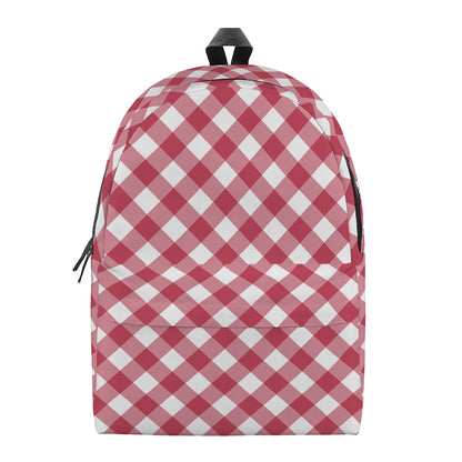 Cardinal Red And White Gingham Print Backpack