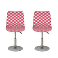 Cardinal Red And White Gingham Print Bar Stool Covers