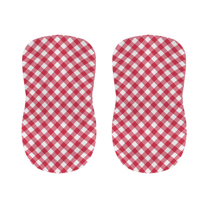Cardinal Red And White Gingham Print Bar Stool Covers
