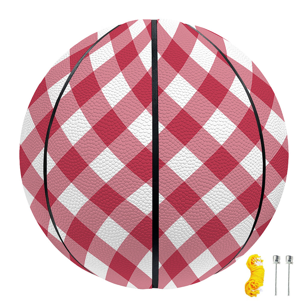 Cardinal Red And White Gingham Print Basketball