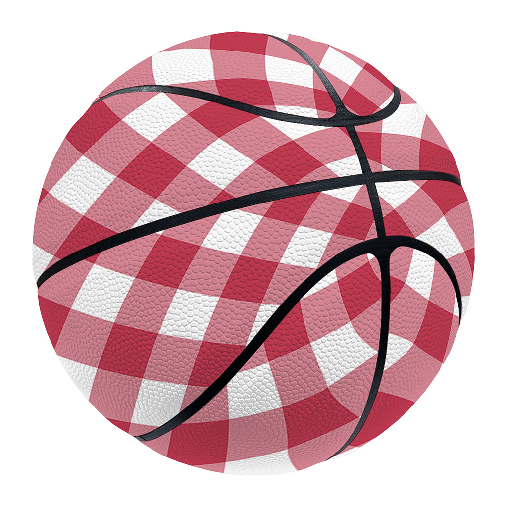 Cardinal Red And White Gingham Print Basketball