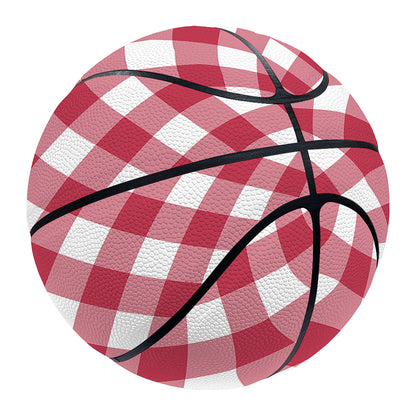 Cardinal Red And White Gingham Print Basketball