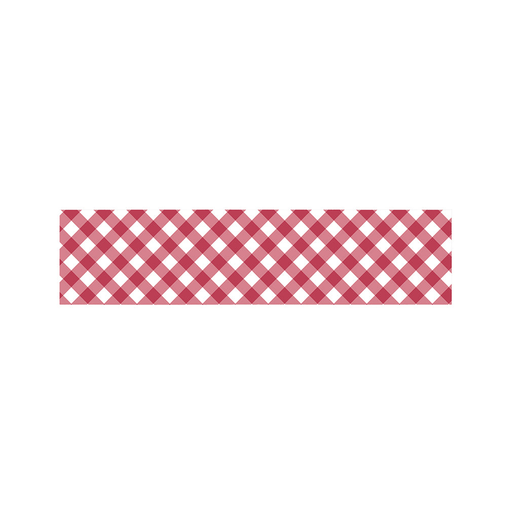 Cardinal Red And White Gingham Print Bed Runner