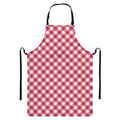 Cardinal Red And White Gingham Print Bib Apron With Pocket