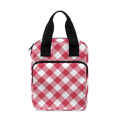 Cardinal Red And White Gingham Print Bible Tote Bag