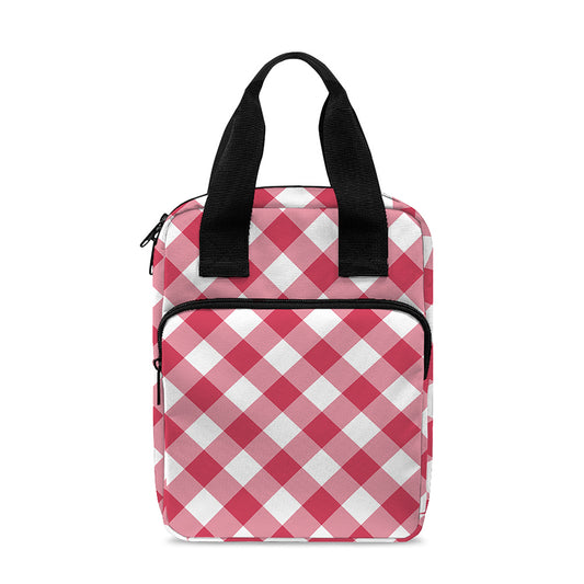 Cardinal Red And White Gingham Print Bible Tote Bag