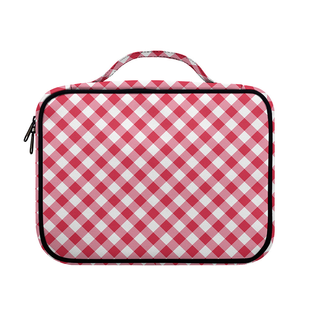 Cardinal Red And White Gingham Print Briefcase Bible Bag