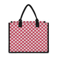 Cardinal Red And White Gingham Print Canvas Tote Bag