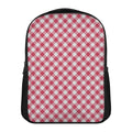Cardinal Red And White Gingham Print Casual Backpack
